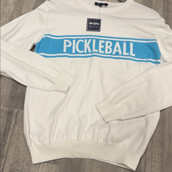 White and Blue Pickleball Sweater - Picture 6 of 7